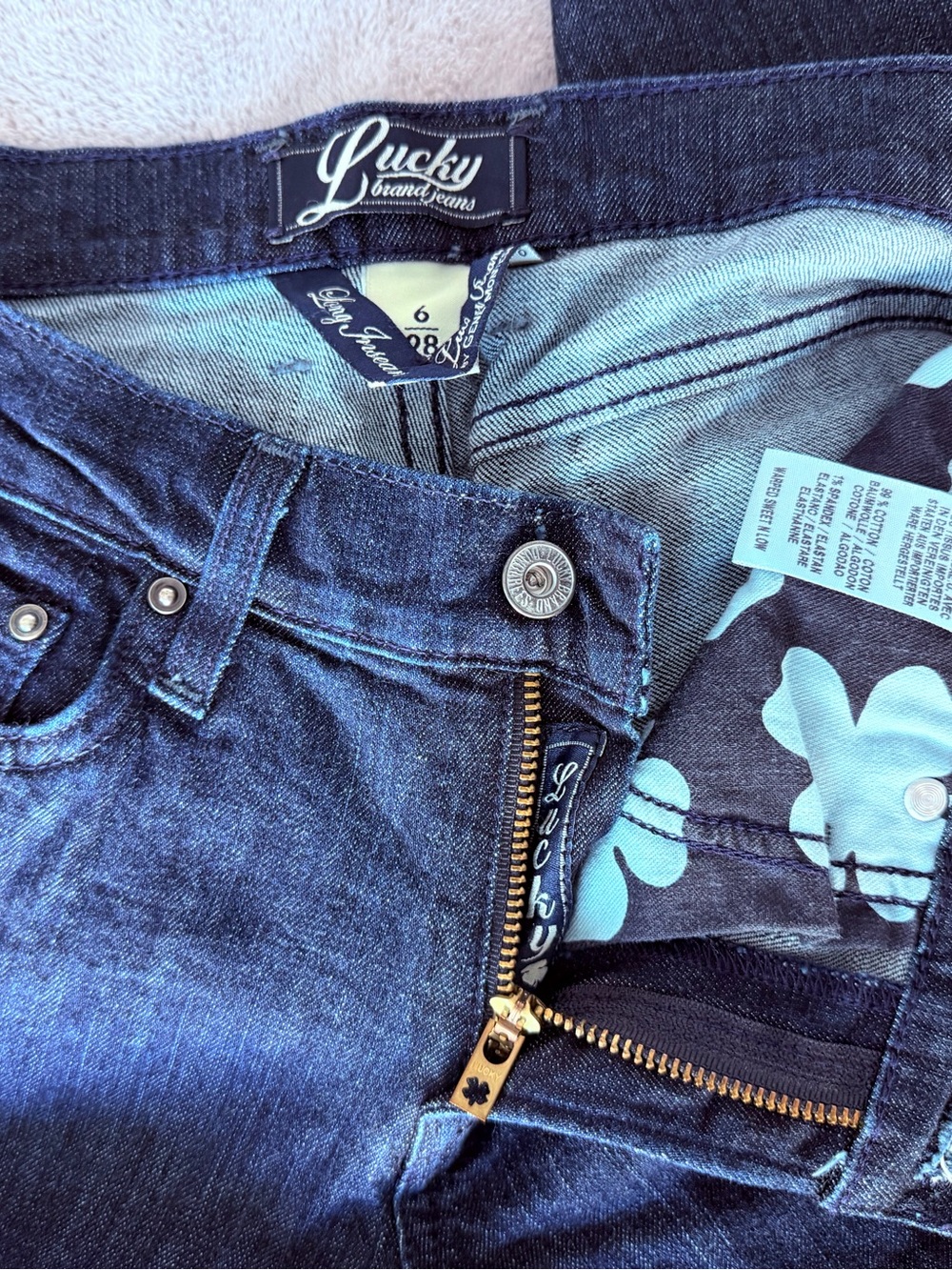 Lucky Brand Indigo Skinny Jeans with Gold Hardware